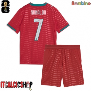 Portogallo Cristiano Ronaldo #7 Prima Maglia Bambino Mondiali 2026 Manica Corta (+ Pantaloni corti)